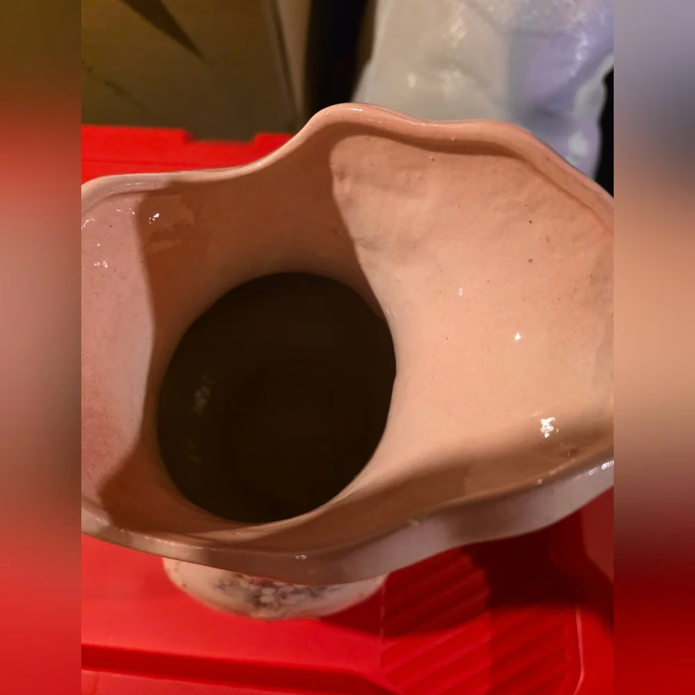 Vintage Ironstone Floral Water Pitcher